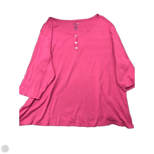 Top Long Sleeve By Croft And Barrow In Pink, Size: 2x
