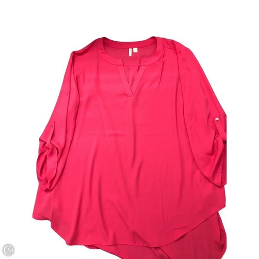 Blouse Long Sleeve By Cato In Pink, Size: 22