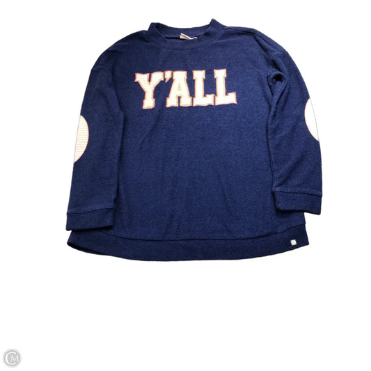 Sweatshirt Crewneck By Clothes Mentor In Blue & Pink, Size: L