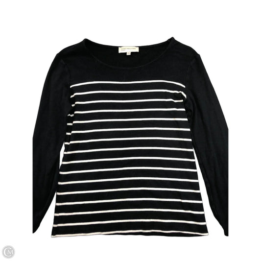 Top Long Sleeve By Jones New York In Black & White, Size: M