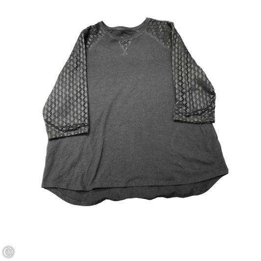 Athletic Top Long Sleeve Crewneck By D&co. In Black, Size: Xlp