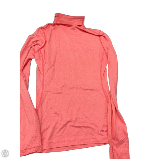 Athletic Top Long Sleeve Collar By Under Armour In Pink, Size: S