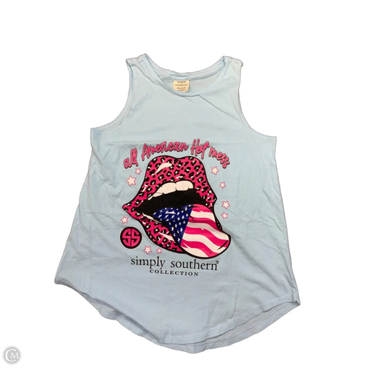 Tank Top By Simply Southern In Blue, Size: M