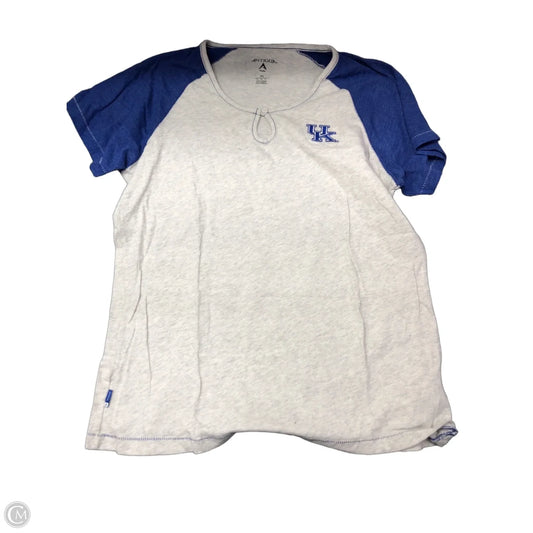 Top Short Sleeve By Antigua In Blue & Grey, Size: Xl