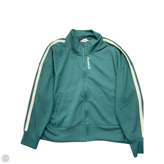 Athletic Jacket By Reebok In Green, Size: Xl