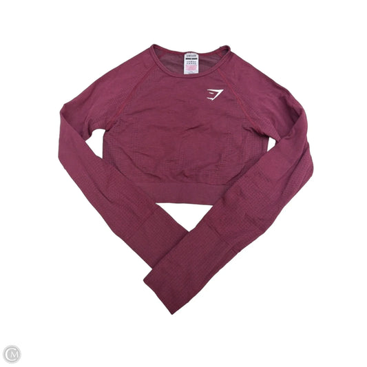 Athletic Top Long Sleeve Crewneck By Gym Shark In Maroon, Size: S