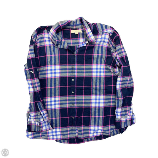 Top Long Sleeve By Loft In Blue & Pink, Size: Xl
