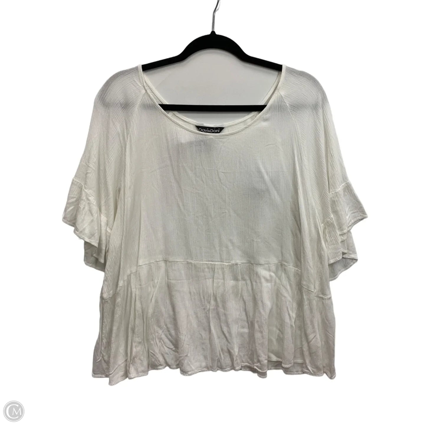 Top Short Sleeve By Davi & Dani In White, Size: 3x