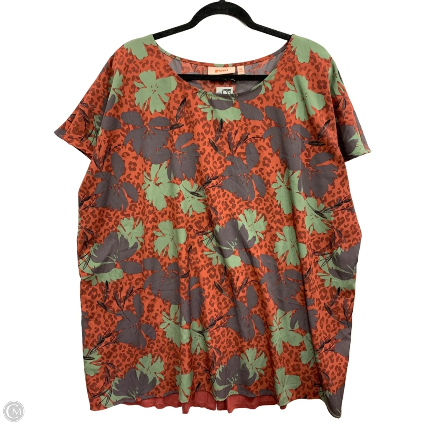 Top Short Sleeve By Evri In Red, Size: 3x