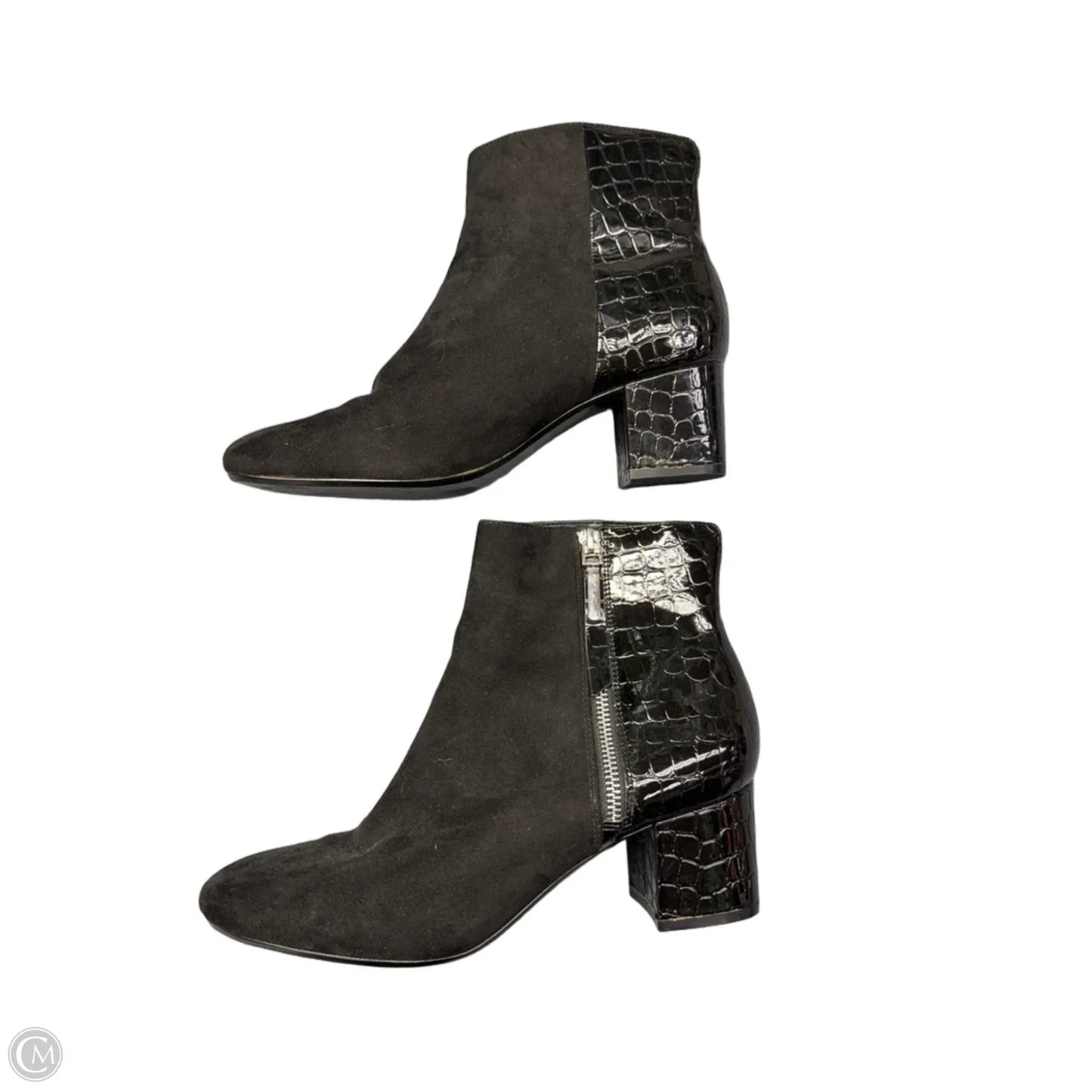 Boots Ankle Heels By Clothes Mentor In Black, Size: 9