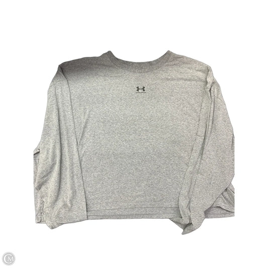 Athletic Top Long Sleeve Crewneck By Under Armour In Grey, Size: 3x