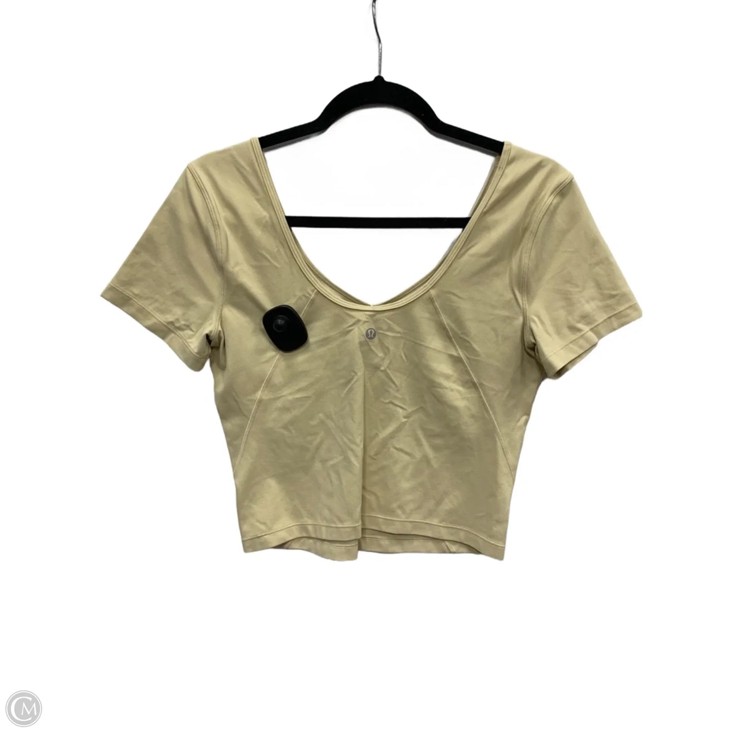 Top Short Sleeve By Lululemon In Tan, Size: M