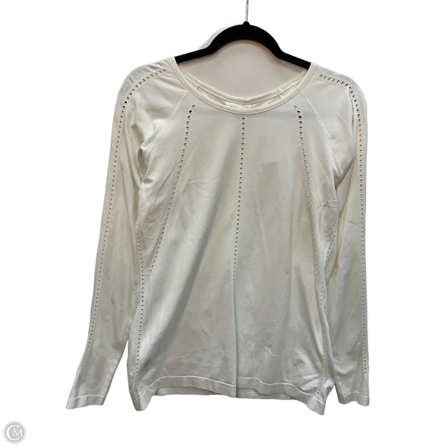 Top Long Sleeve By Athleta In White, Size: M