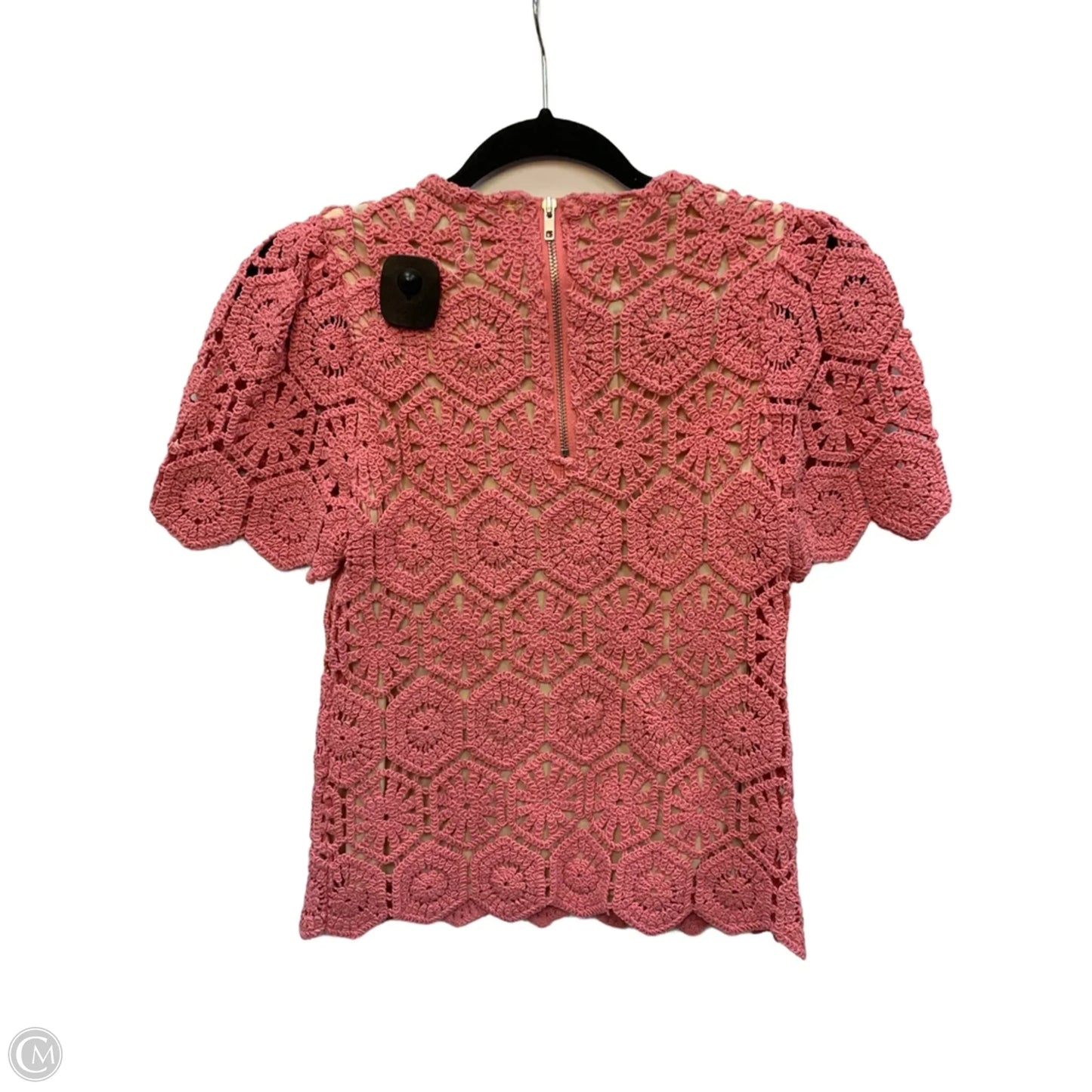 Blouse Short Sleeve By Adelyn Rae In Pink, Size: Xs