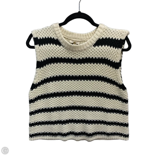 Vest Sweater By La Miel In Black & Cream, Size: M