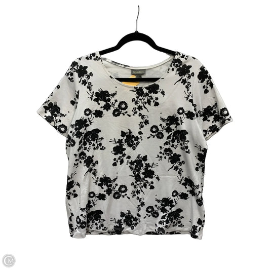 Top Short Sleeve By Style And Co Collection Women In Black & White, Size: 1x