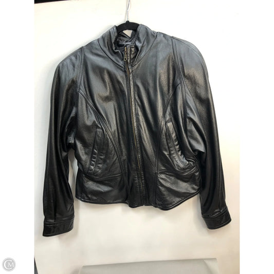 Jacket Leather By Wilsons Leather In Black, Size: M