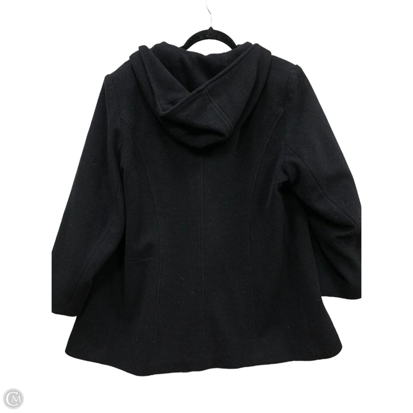 Coat Wool By Anne Klein In Black, Size: 1x