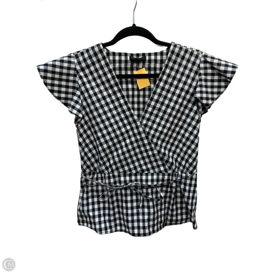 Blouse Short Sleeve By J. Crew In Checkered Pattern, Size: 4