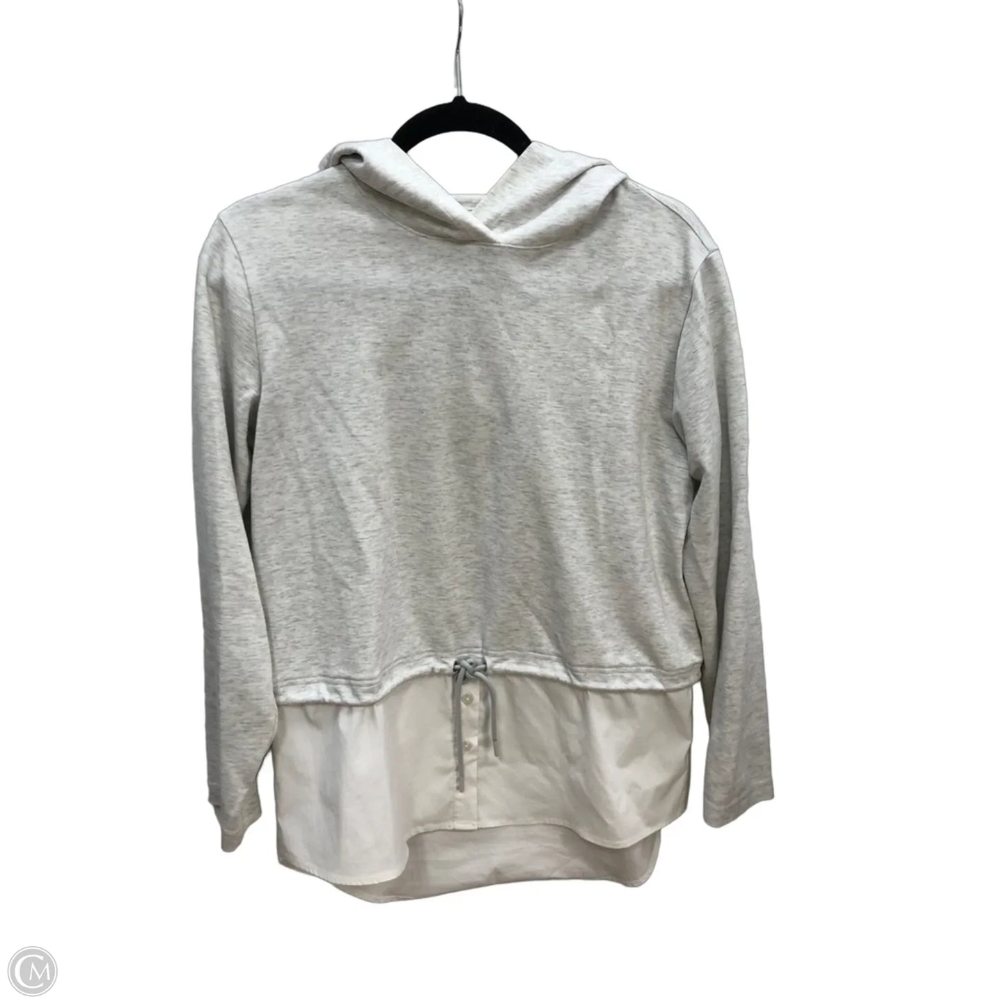 Sweatshirt Hoodie By Athleta In Grey & White, Size: S