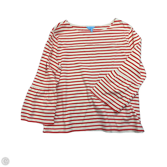 Top 3/4 Sleeve By Draper James In Red & White, Size: Xl