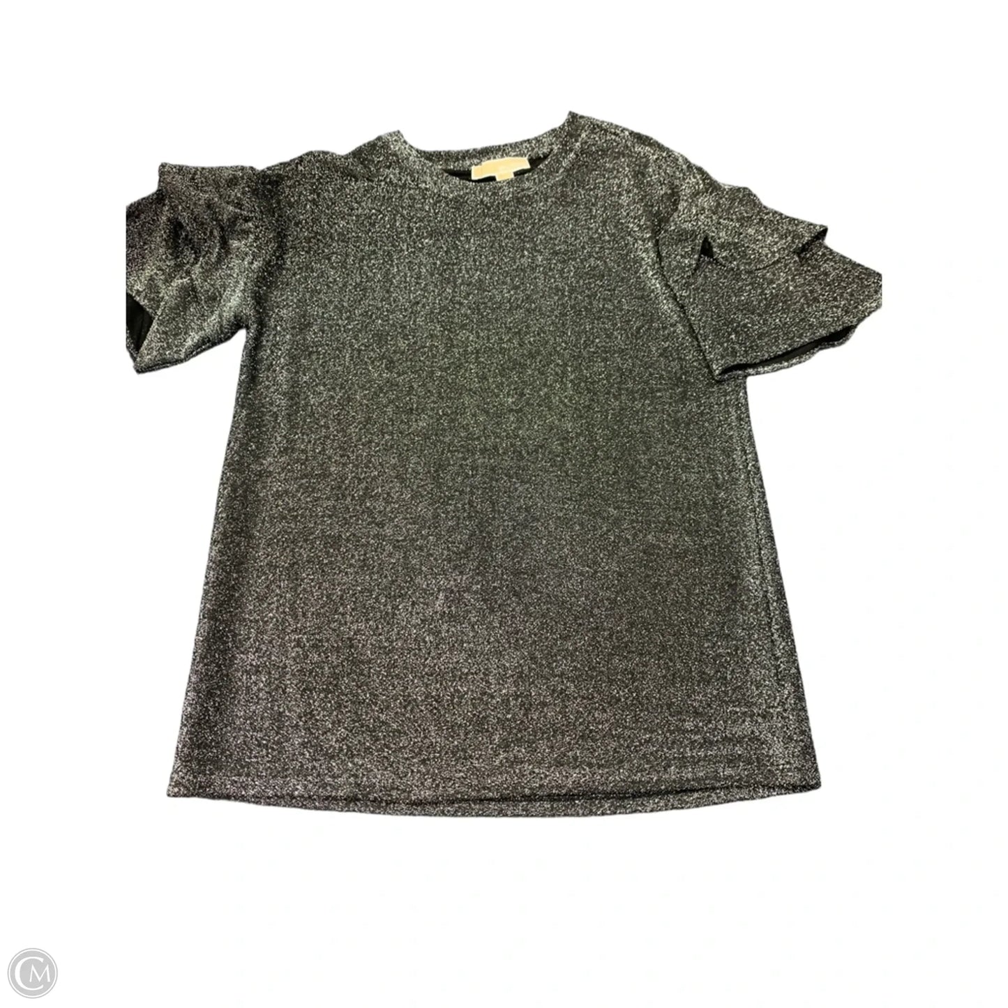 Blouse Short Sleeve By Michael By Michael Kors In Silver, Size: S