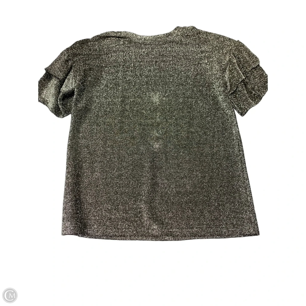 Blouse Short Sleeve By Michael By Michael Kors In Silver, Size: S