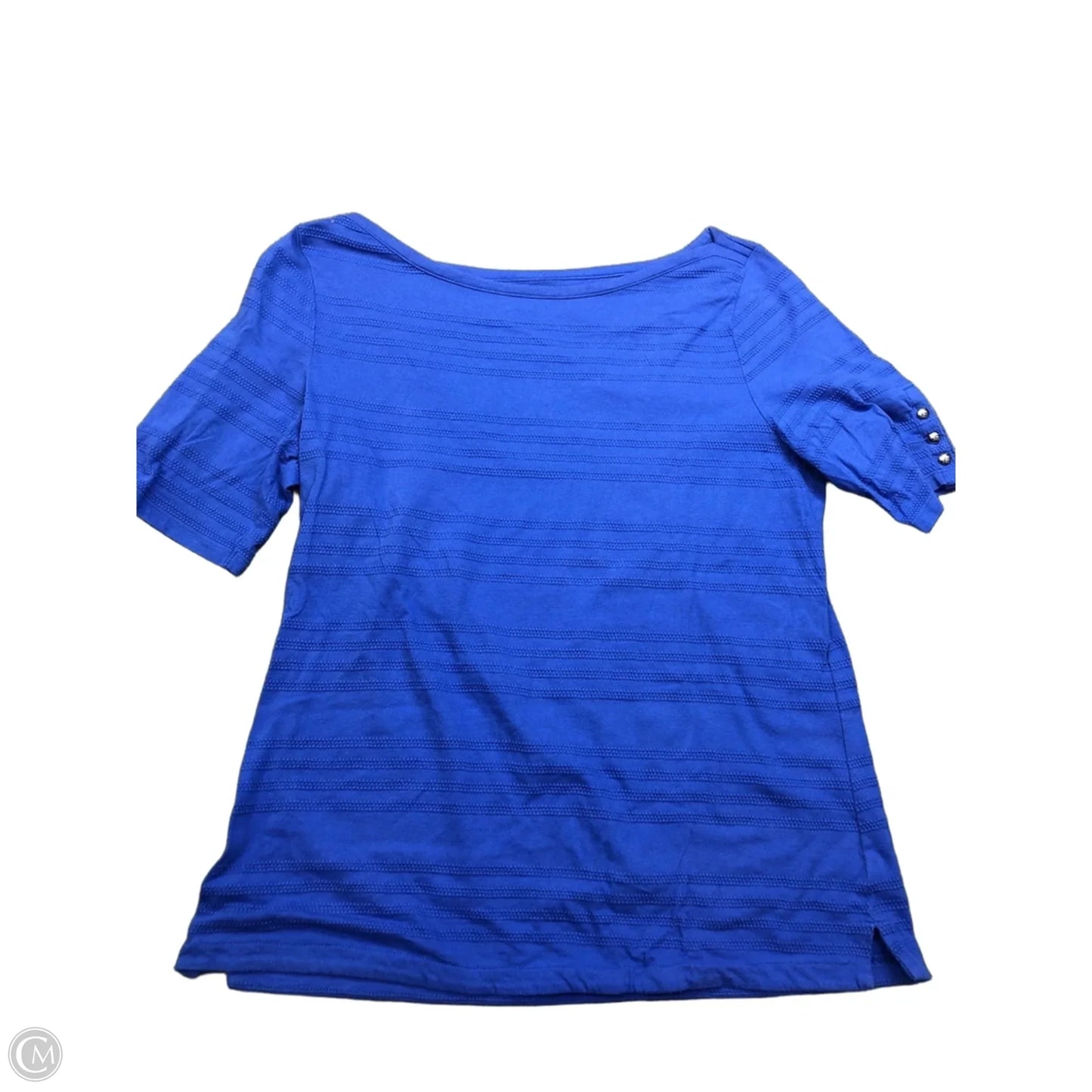 Top Short Sleeve Basic By Talbots In Blue, Size: L