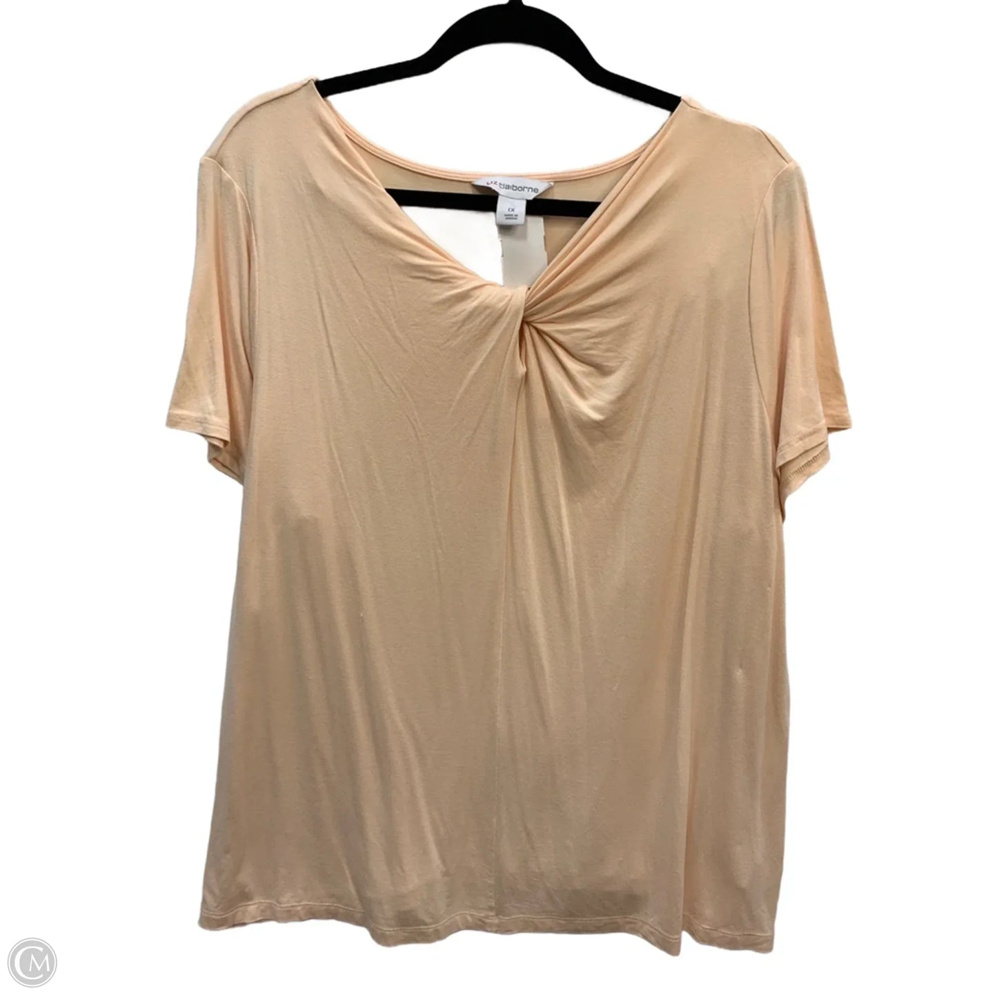 Top Short Sleeve Basic By Liz Claiborne In Orange, Size: 1x