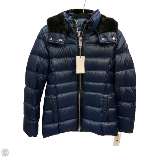 Coat Puffer & Quilted By Calvin Klein In Navy, Size: S