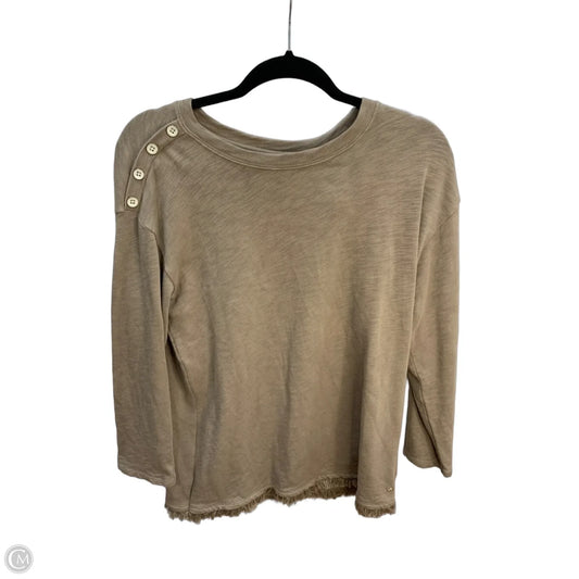 Top Long Sleeve Basic By Spartina In Tan, Size: L