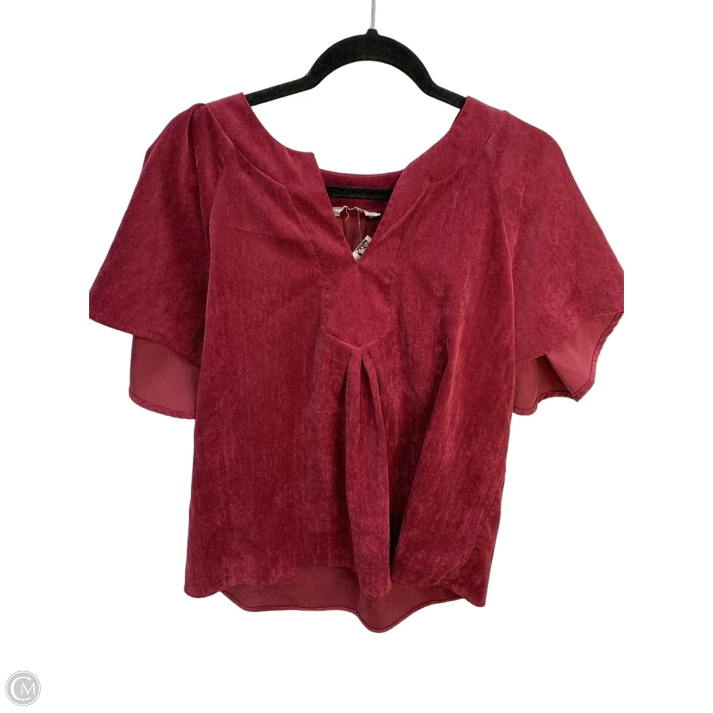 Blouse Short Sleeve By Crown And Ivy In Maroon, Size: L