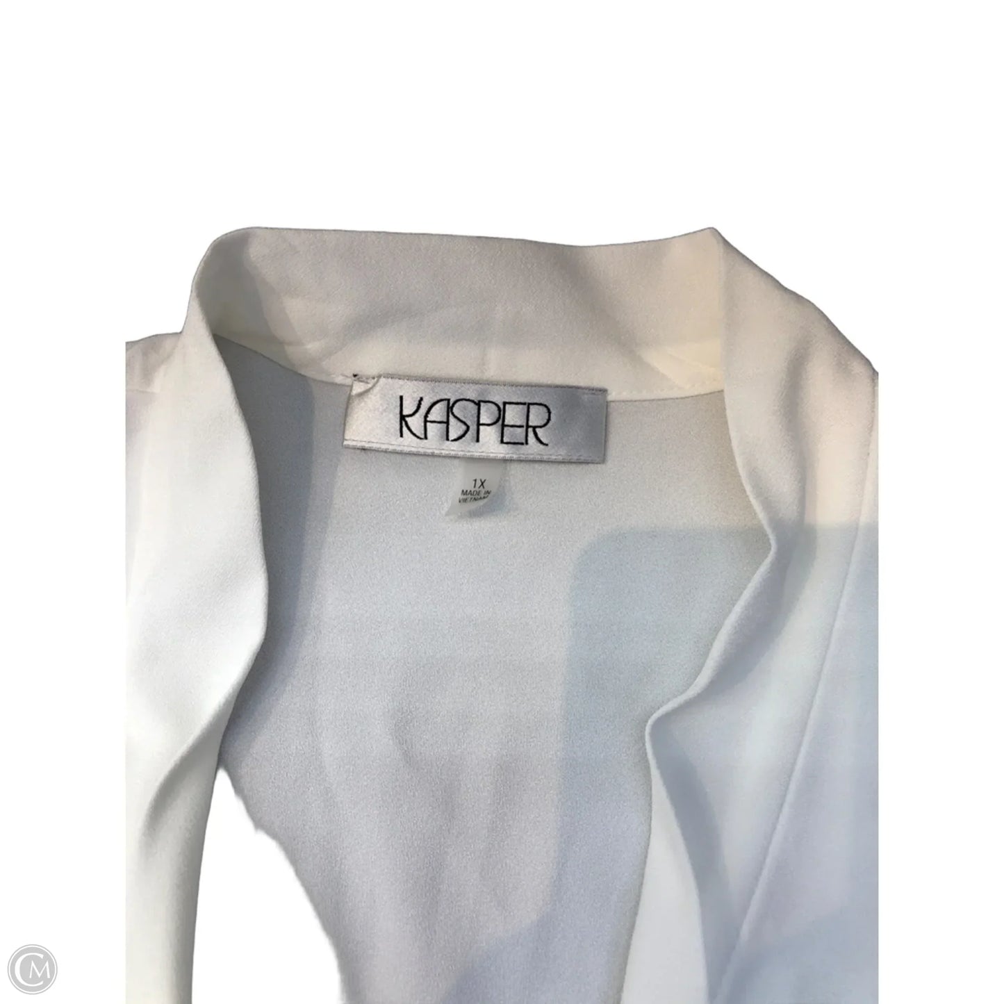 Blouse Sleeveless By Kasper In White, Size: 1x