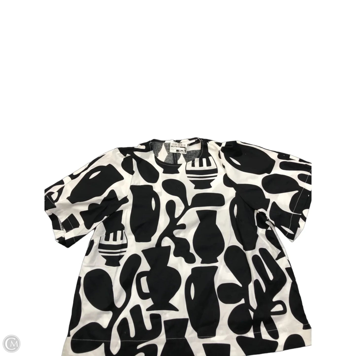 Top Short Sleeve By Clothes Mentor In Black & White, Size: 14