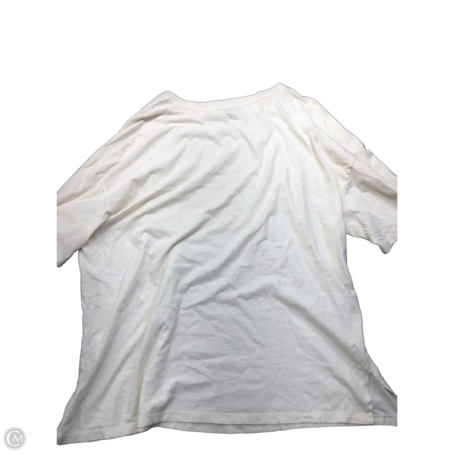 Top Short Sleeve Basic By American Eagle In Cream, Size: Xxl