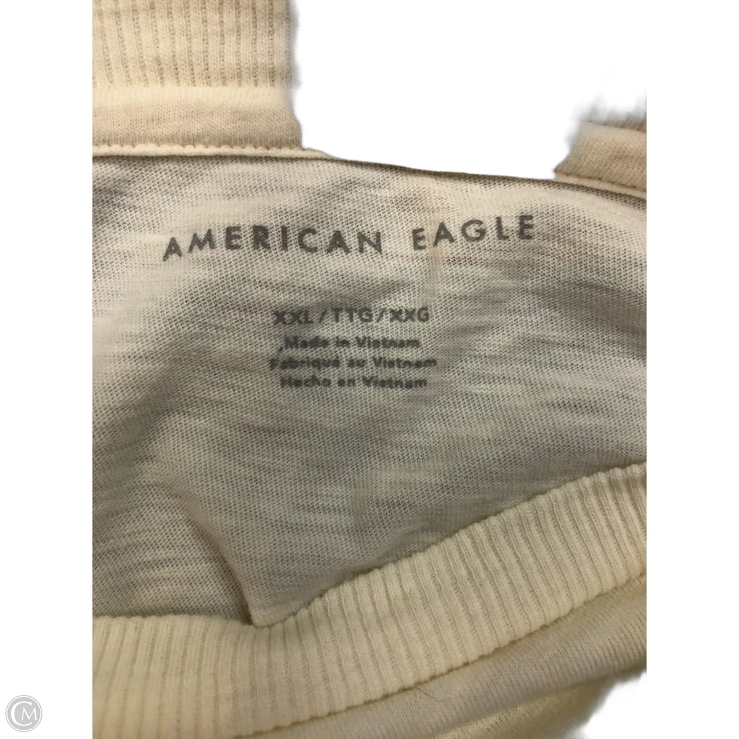 Top Short Sleeve Basic By American Eagle In Cream, Size: Xxl