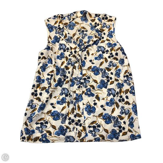 Blouse Sleeveless By Kasper In Blue & White, Size: 1x