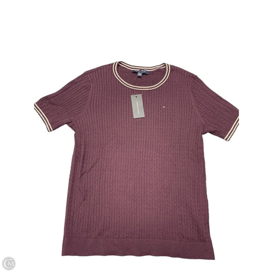 Sweater Short Sleeve By Tommy Hilfiger In Purple, Size: L