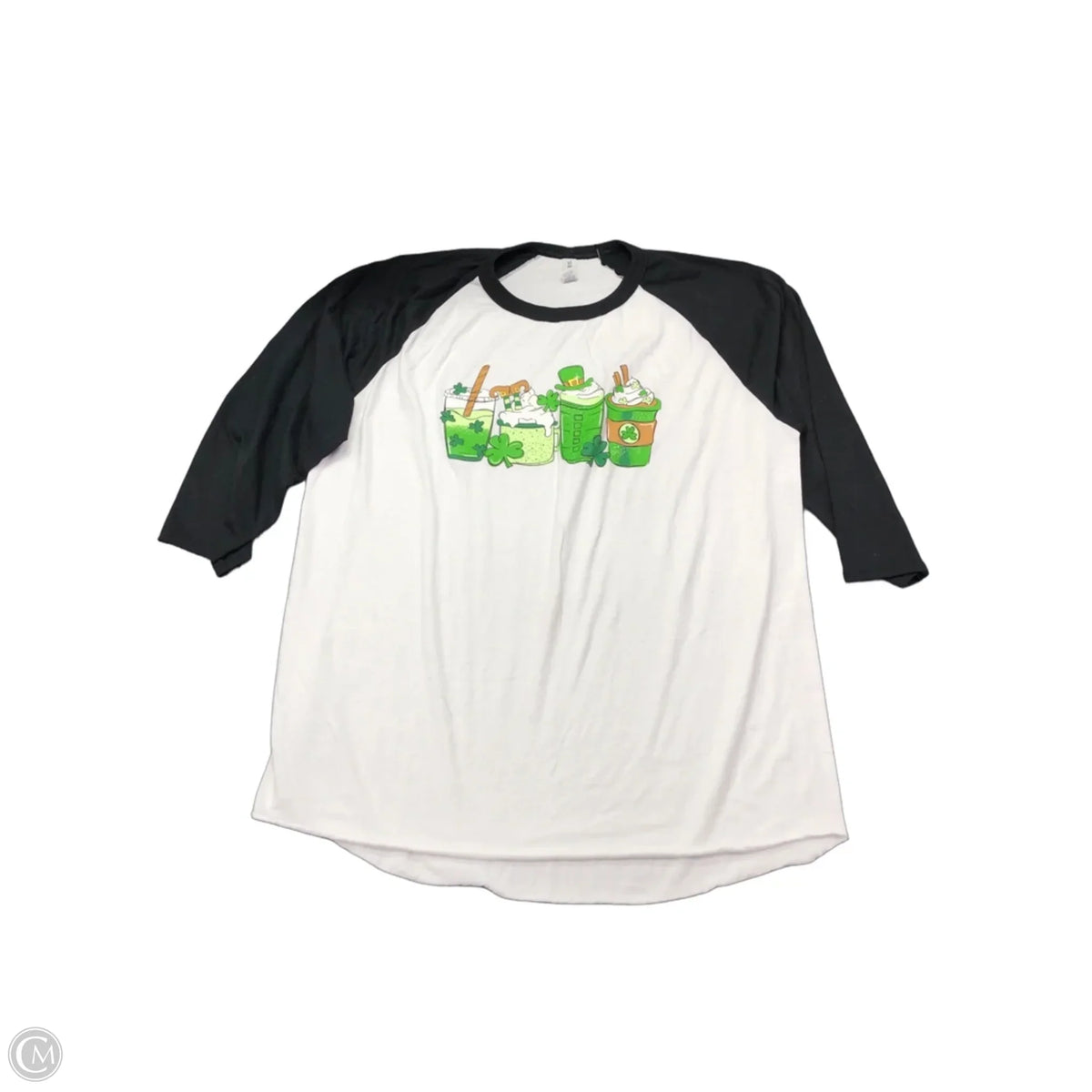Top 3/4 Sleeve Basic By Jerzees In Black & White, Size: Xl
