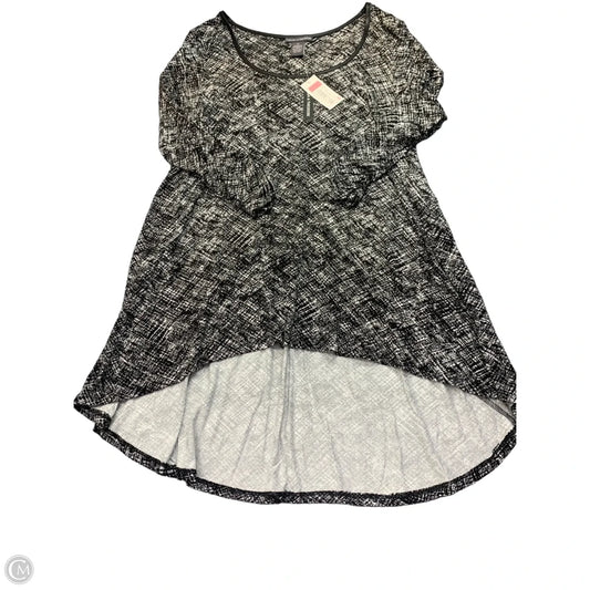 Top 3/4 Sleeve By Chelsea And Theodore In Black & White, Size: Xl