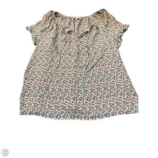 Blouse Short Sleeve By Max Studio In Green & Red, Size: 2x