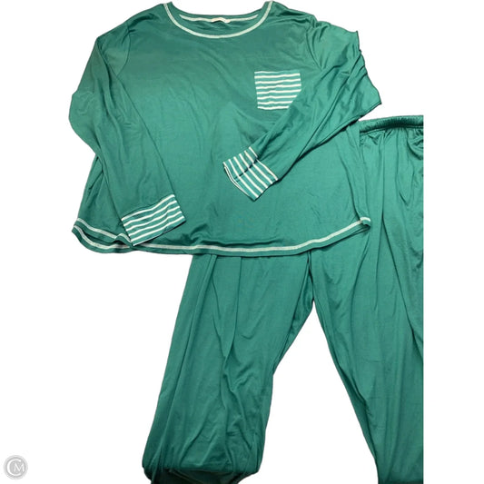 Pants Set 2pc By Ekouaer In Green, Size: 3x
