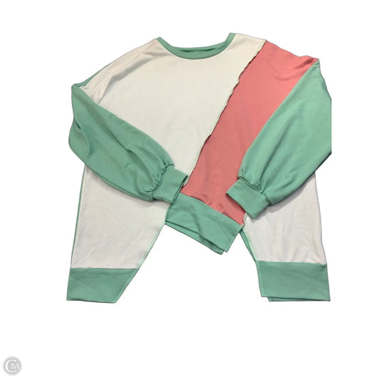 Sweater By Shein In Green & Pink, Size: S