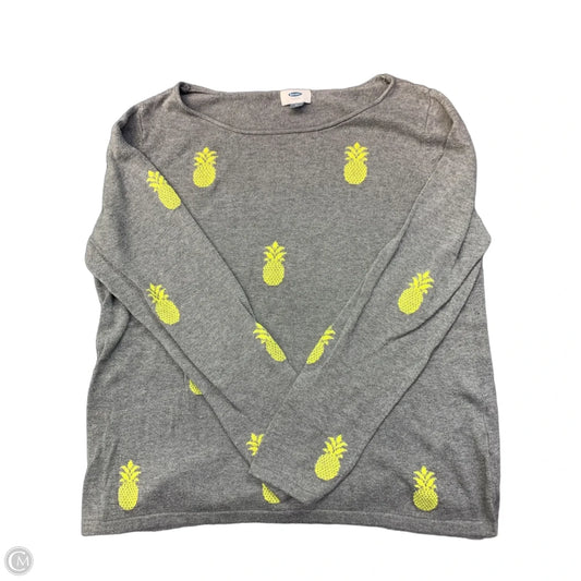 Sweater By Old Navy In Grey & Yellow, Size: Xl
