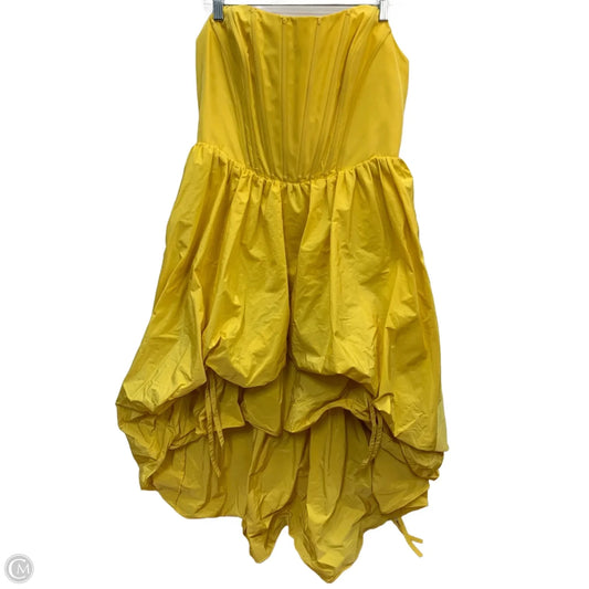 Dress Party Midi By Anthropologie In Yellow, Size: L