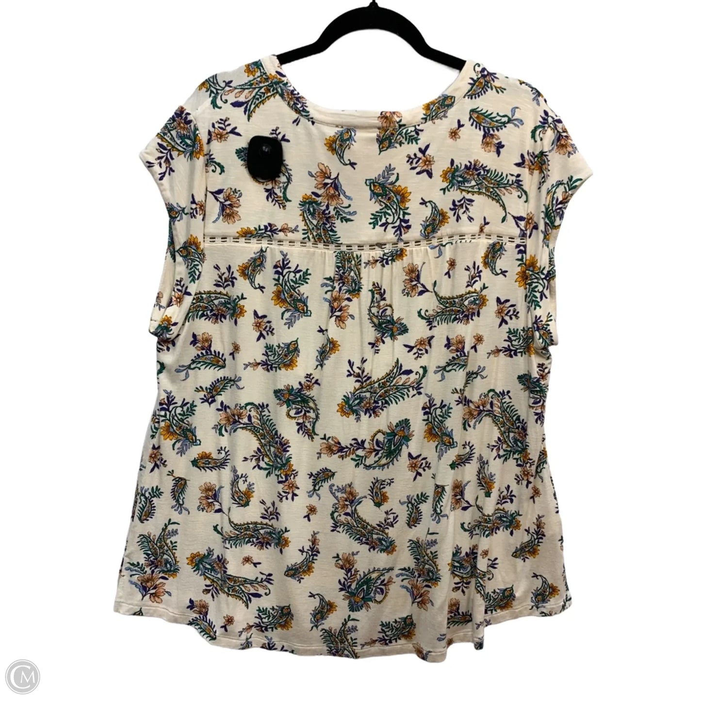 Top Short Sleeve By Daniel Rainn In Cream, Size: 2x