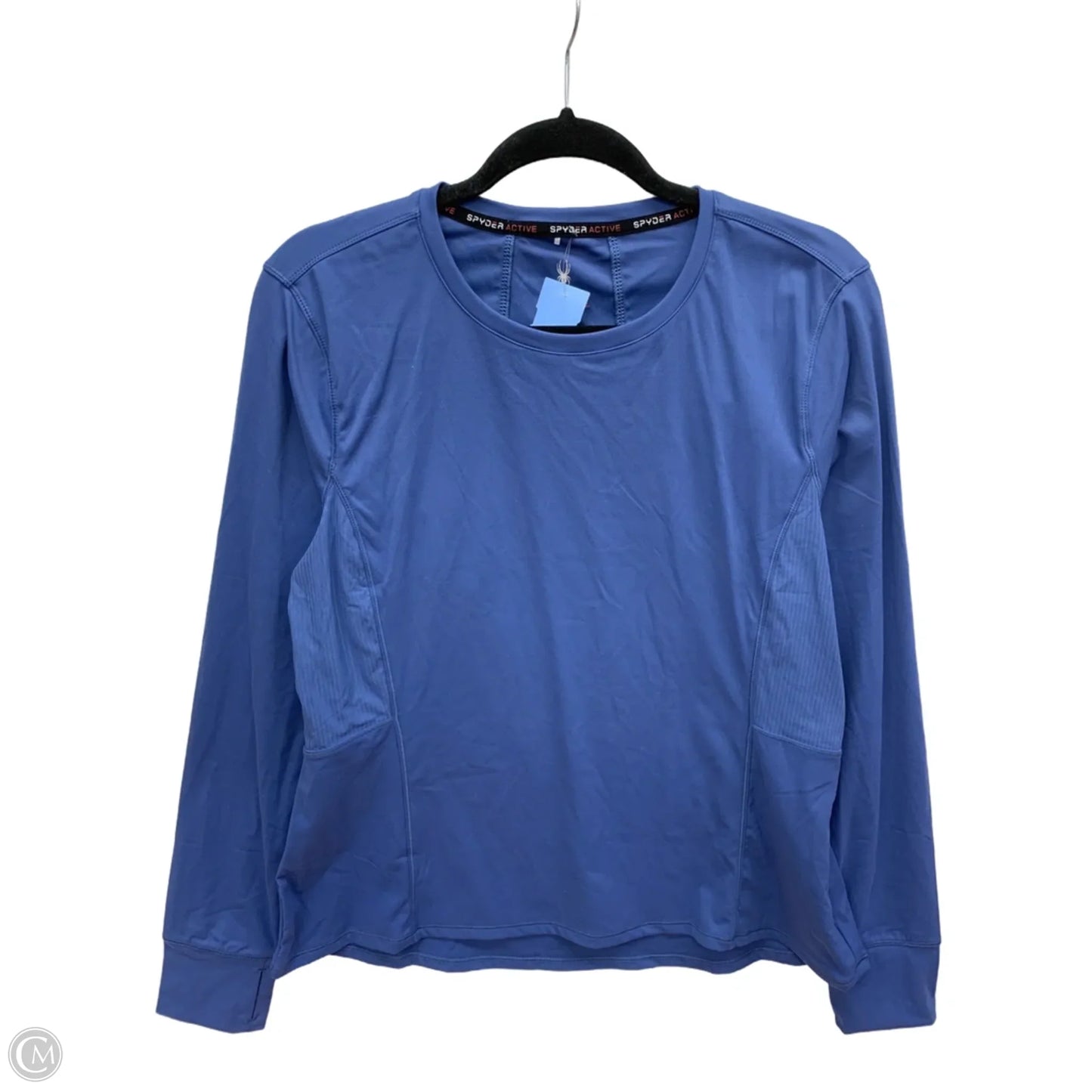 Athletic Top Long Sleeve Collar By Spyder In Blue, Size: Xl