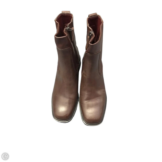 Boots Ankle Heels By Franco Sarto In Maroon, Size: 7.5