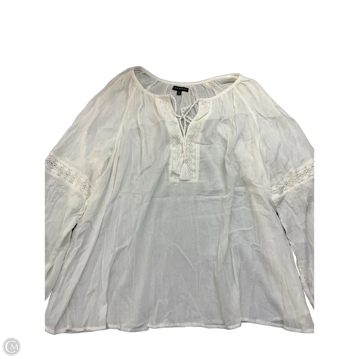 Top Long Sleeve Basic By Lane Bryant In White, Size: 26