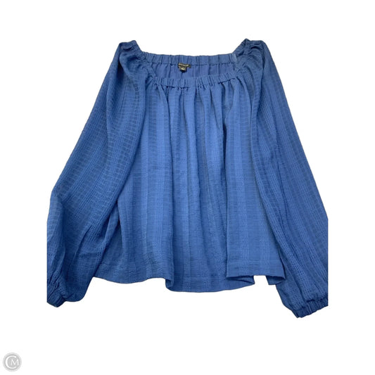 Top Long Sleeve By Ann Taylor In Blue, Size: S
